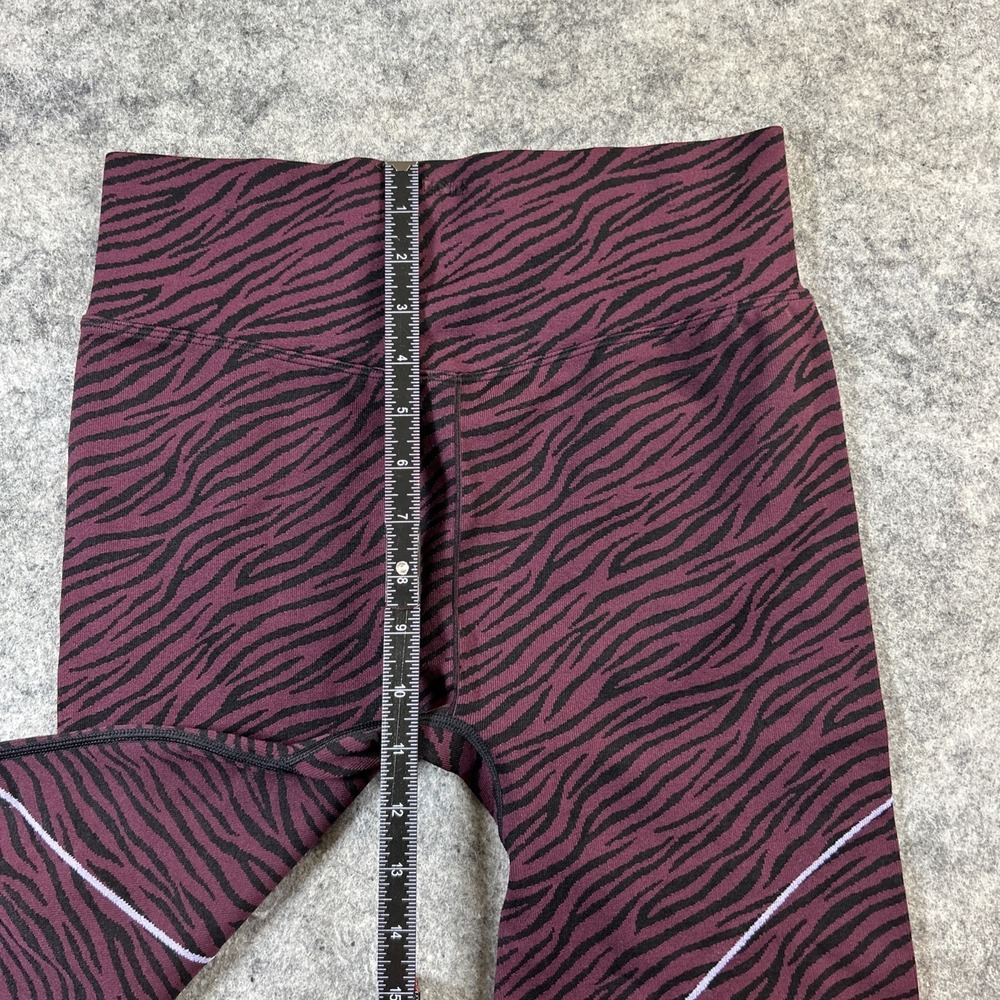 New Victoria's Secret Pink Seamless Leggings Women's Large Maroon Zebra Gym Yoga - Picture 5 of 9